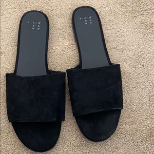 a new day black slide sandals
